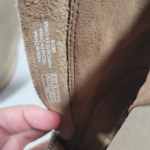 Toms Majorca Peep Toe Heel Suede Tan  - Picture 8 of 9